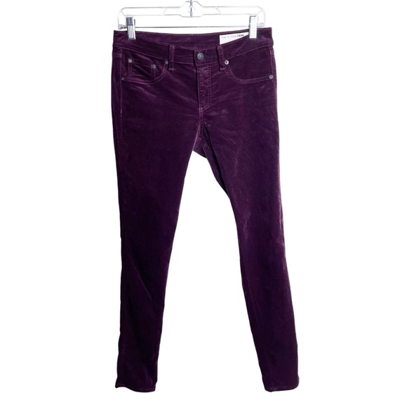 Rag & Bone Burgundy Velvet Skinny Jeans Size 28 - Picture 2 of 13